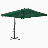 Vidaxl Parasol ze stalowym biegunem 250x250 cm zielonym