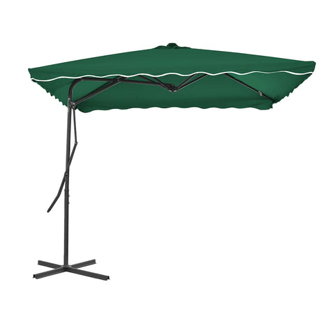 Vidaxl parasol met stalen paal 250x250 cm groen