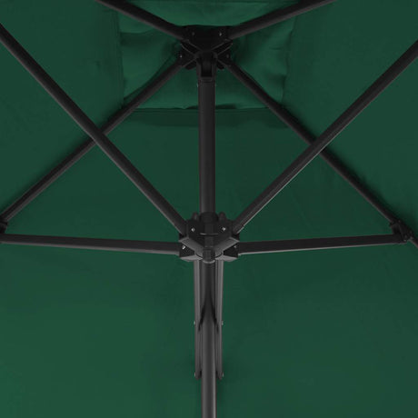 Vidaxl parasol met stalen paal 250x250 cm groen