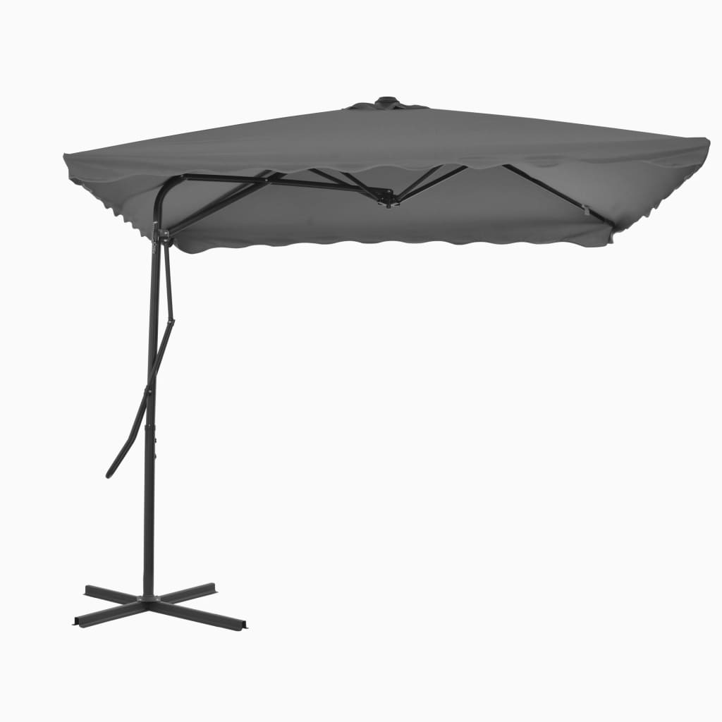 Vidaxl Parasol ze stalowym biegunem 250x250 cm antracyt