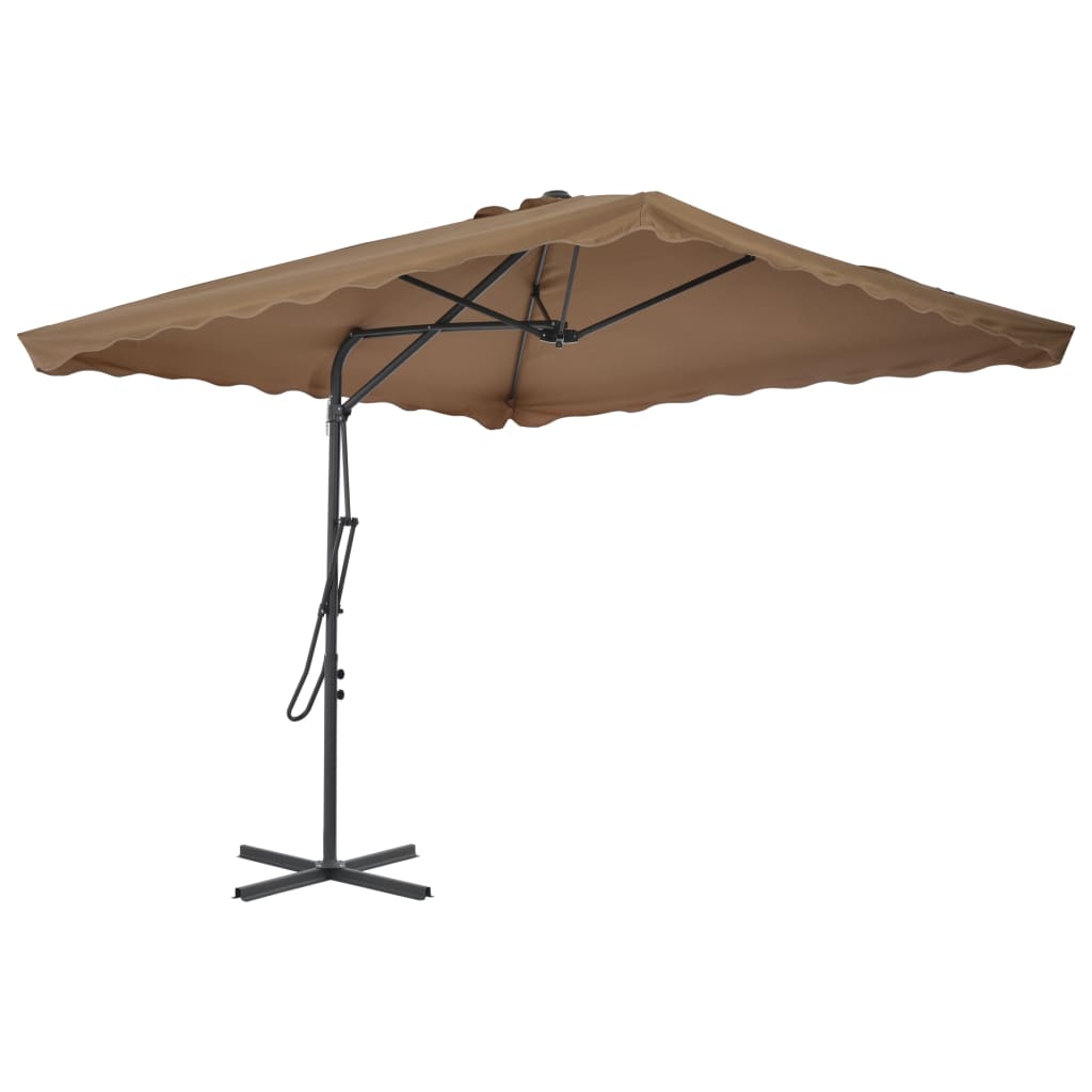 Vidaxl Parasol ze stalowym biegunem 250x250 cm taupe