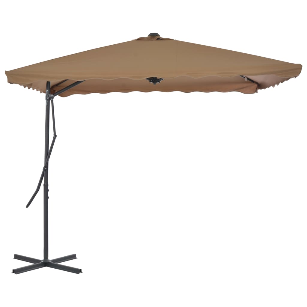 Vidaxl Parasol ze stalowym biegunem 250x250 cm taupe