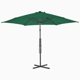 Parasol Vidaxl con poste de acero de 300 cm verde