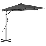 Vidaxl parasol avec poteau en acier 300 cm anthracite