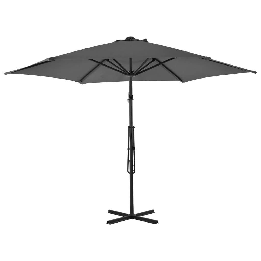 Vidaxl parasol avec poteau en acier 300 cm anthracite