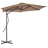 Vidaxl Parasol ze stalowym słupem 300 cm taupe