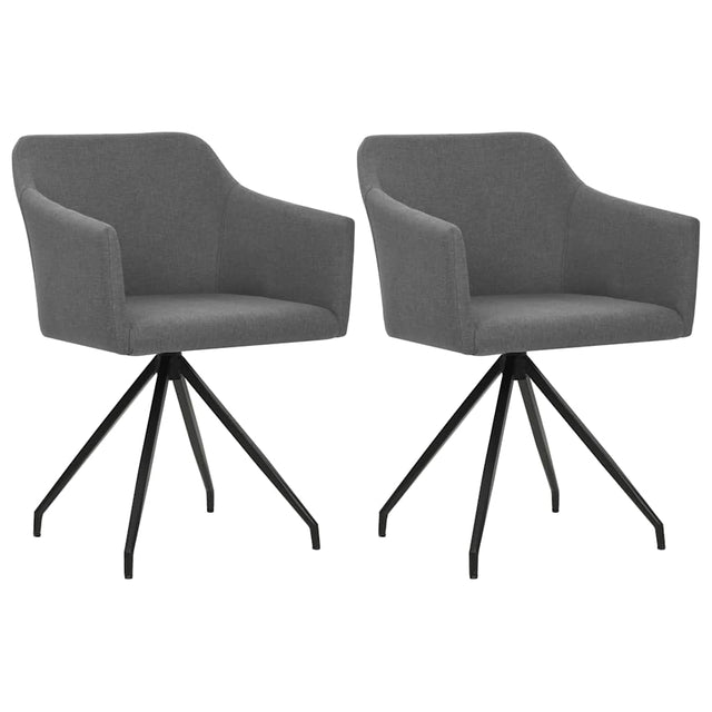 Vidaxl eetkamerstoelen draaibaar 2 st stof lichtgrijs