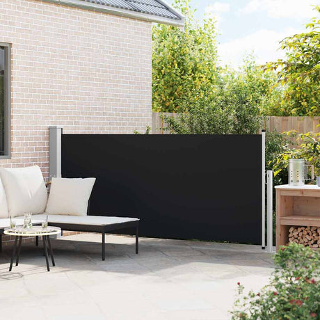 Vidaxl windscherm uittrekbaar 140x314 cm zwart