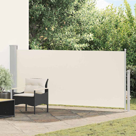 Vidaxl windscherm uittrekbaar 140x314 cm crèmekleurig