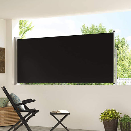 Vidaxl windscherm uittrekbaar 117x314 cm zwart