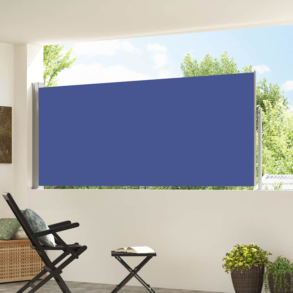 Vidaxl windscherm uittrekbaar 117x314 cm blauw