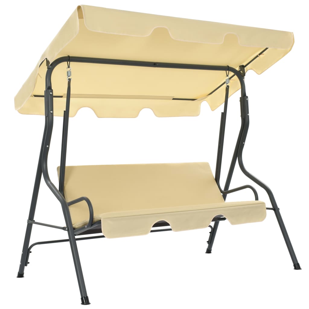 Vidaxl Swing Bench 170x110x153 cm Creme weiß