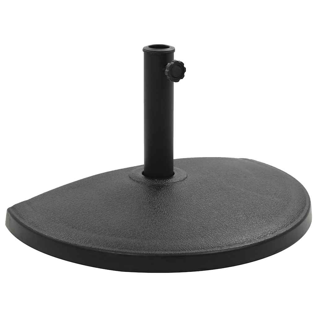 Vidaxl parasolvoet halfrond 15 kg polyresin zwart