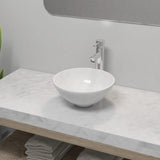 Vidaxl łazienka Washbasin z mieszaniem kranu okrągła ceramiczna biała