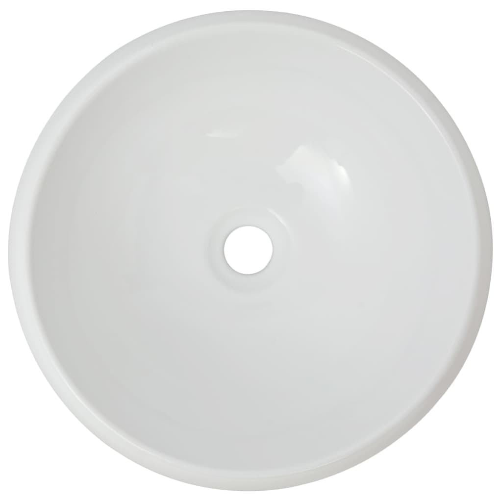 Vidaxl Washbasin da bagno con mixaggio tondo in ceramica bianco