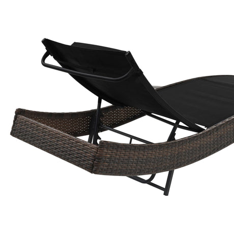 Vidaxl ligbed met kussen poly rattan bruin