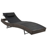 Vidaxl ligbed poly rattan en textileen bruin