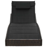 Vidaxl ligbed poly rattan en textileen bruin
