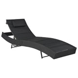 Vidaxl ligbed poly rattan en textileen zwart