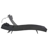 Vidaxl ligbed poly rattan en textileen zwart