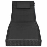 Vidaxl ligbed poly rattan en textileen zwart