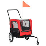 Vidaxl bicycle trailer and pram 2-in-1 red and black