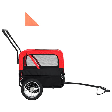 Vidaxl huisdierenfietskar en joggingbuggy 2-in-1 rood en zwart