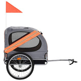 Vidaxl Railer de bicicleta para perros naranja y gris