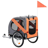 Vidaxl Railer de bicicleta para perros naranja y gris