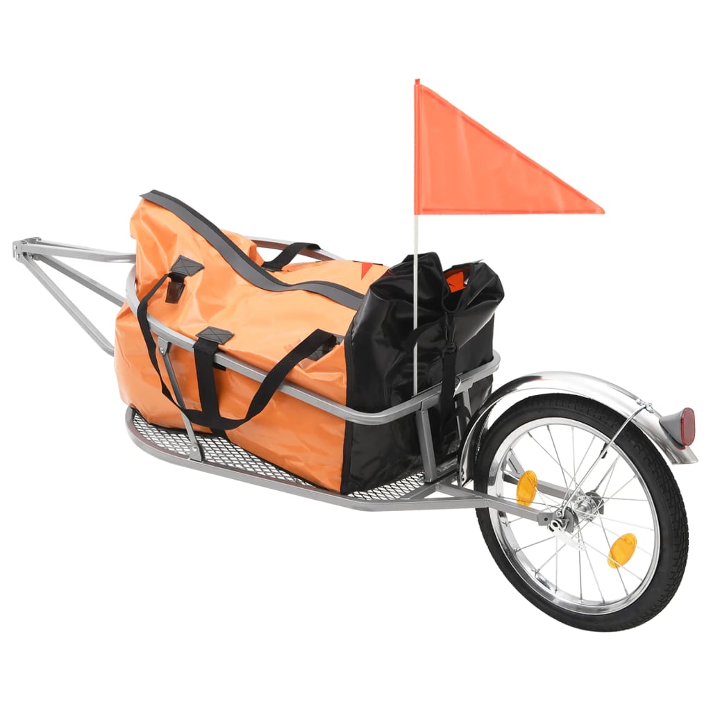 BIDAXL BICYCLE TRAILER MED BAG ORANGE och SVART