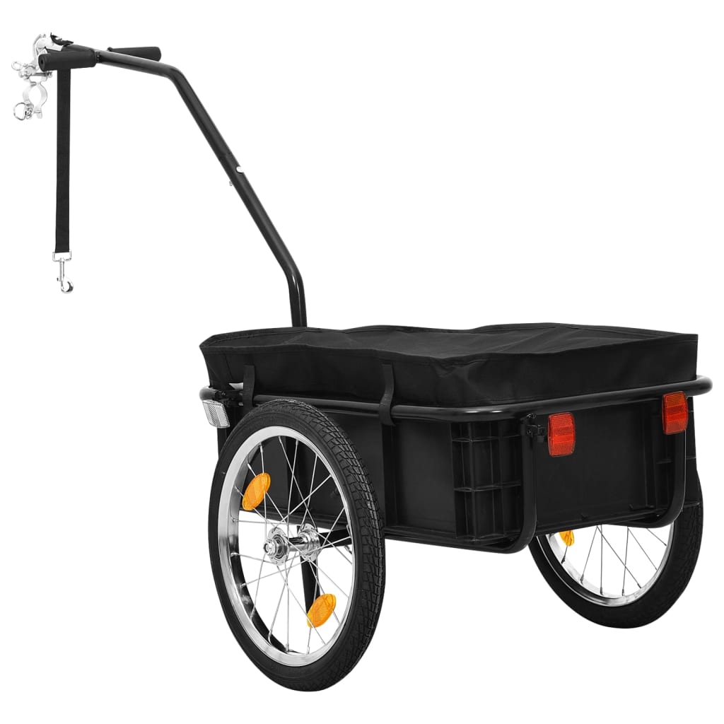 Vidaxl Bicycle Trailer Treket Car 155x60x83 cm stål sort sort