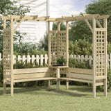 Vidaxl cornerpergola avec banc imprégné de pin