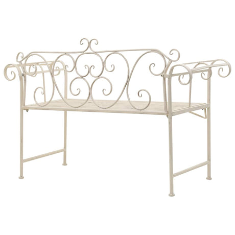 Vidaxl tuinbank 132 cm metaal antiekwit