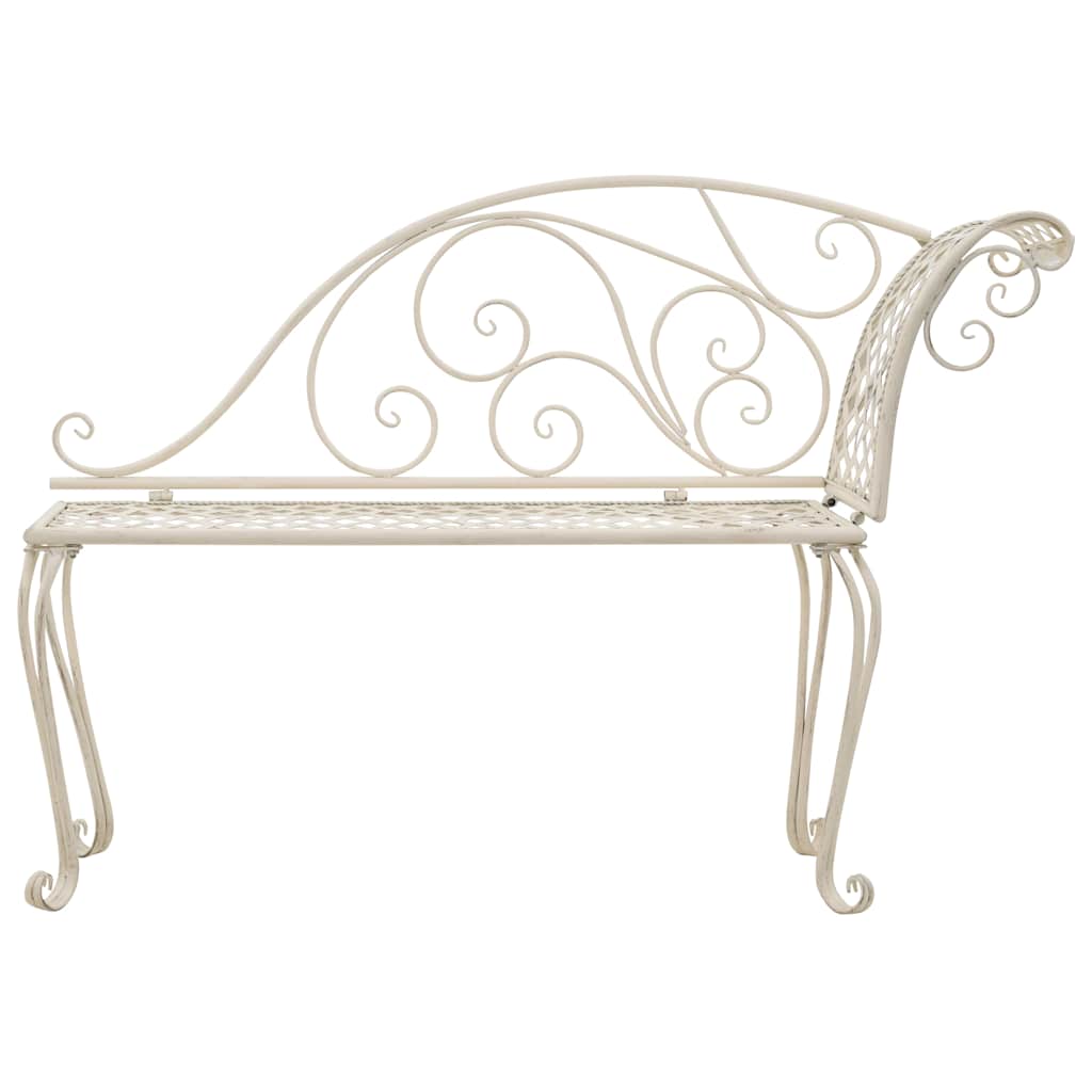 Vidaxl chaise longue 128 cm metaal antiekwit