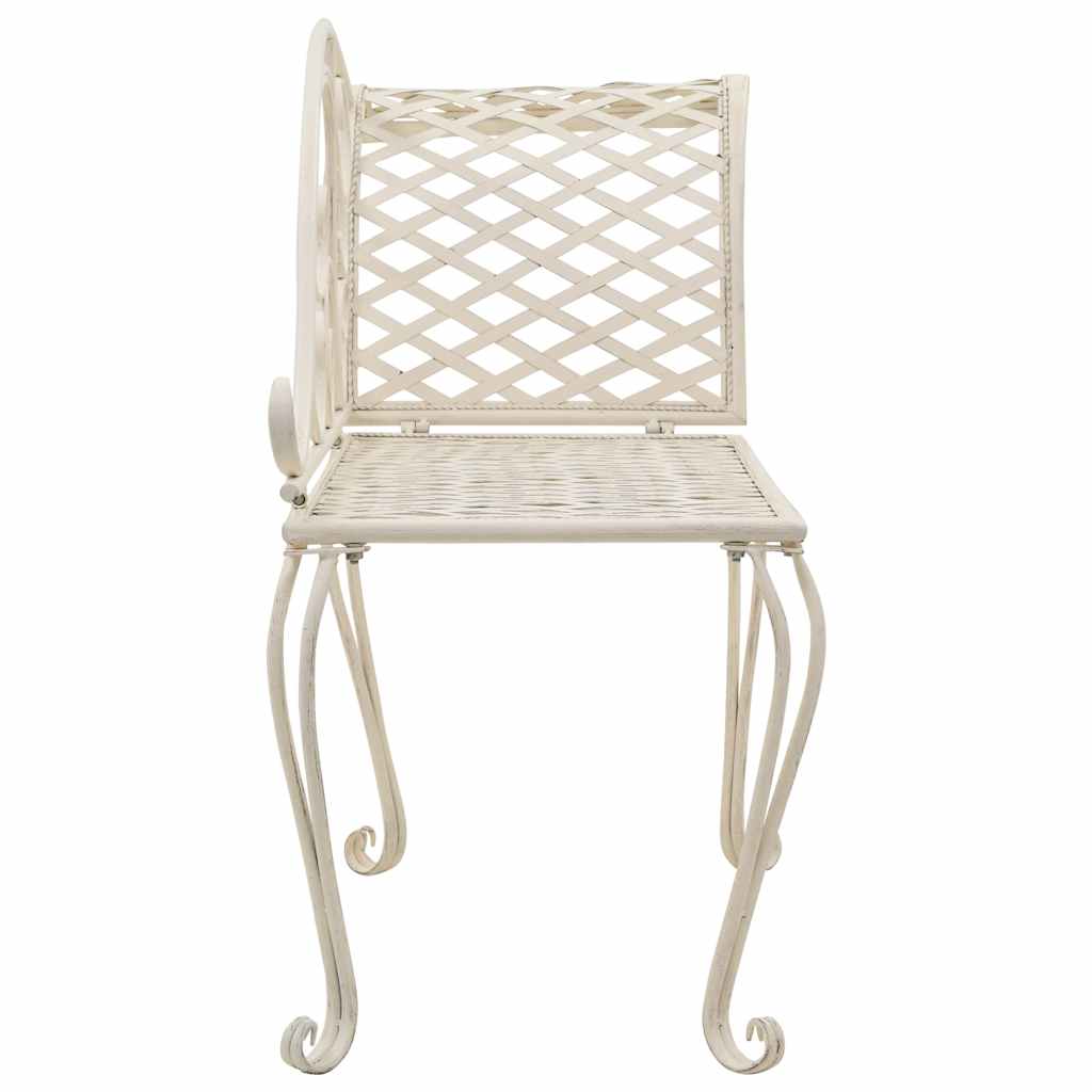 Vidaxl chaise longue 128 cm metaal antiekwit