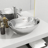 Vidaxl Washbasin 40x33x13,5 cm keramično srebrno obarvano