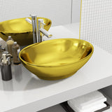 Vidaxl Washbasin 40x33x13,5 cm keramično zlato obarvano