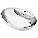 Vidaxl Washbasin con aterrizaje de 58.5x39x21 cm Ceramic Silver Colored