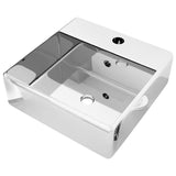 VidaXL Washbasin with landing 41x41x15 cm Ceramic silver colored