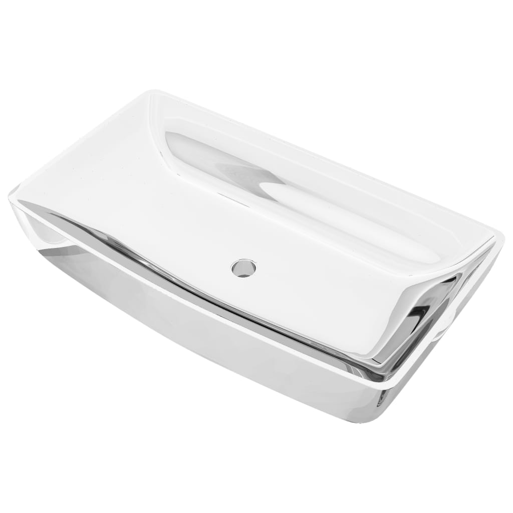 Vidaxl Washbasin 71x38x13,5 cm keramično srebrno obarvano