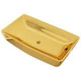 Vidaxl Washbasin 71x38x13,5 cm keramično zlato obarvano