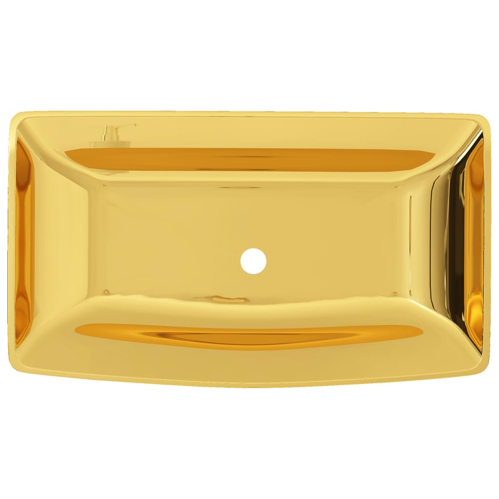 Vidaxl Washbasin 71x38x13,5 cm keramično zlato obarvano