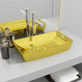 Vidaxl Washbasin 71x38x13,5 cm keramično zlato obarvano