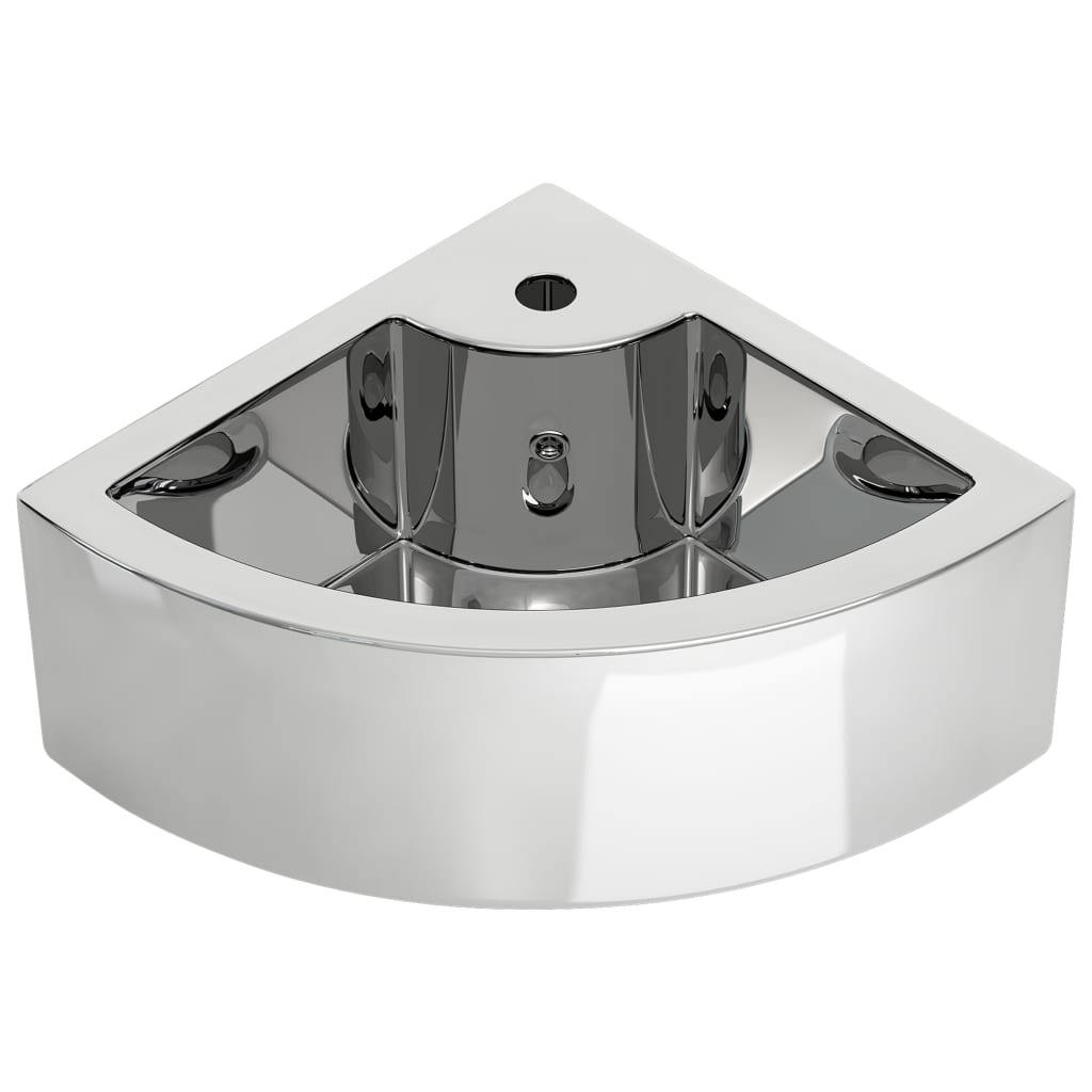 VidaXL Washbasin with landing 45x32x12.5 cm Ceramic silver colored