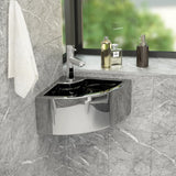 VidaXL Washbasin with landing 45x32x12.5 cm Ceramic silver colored