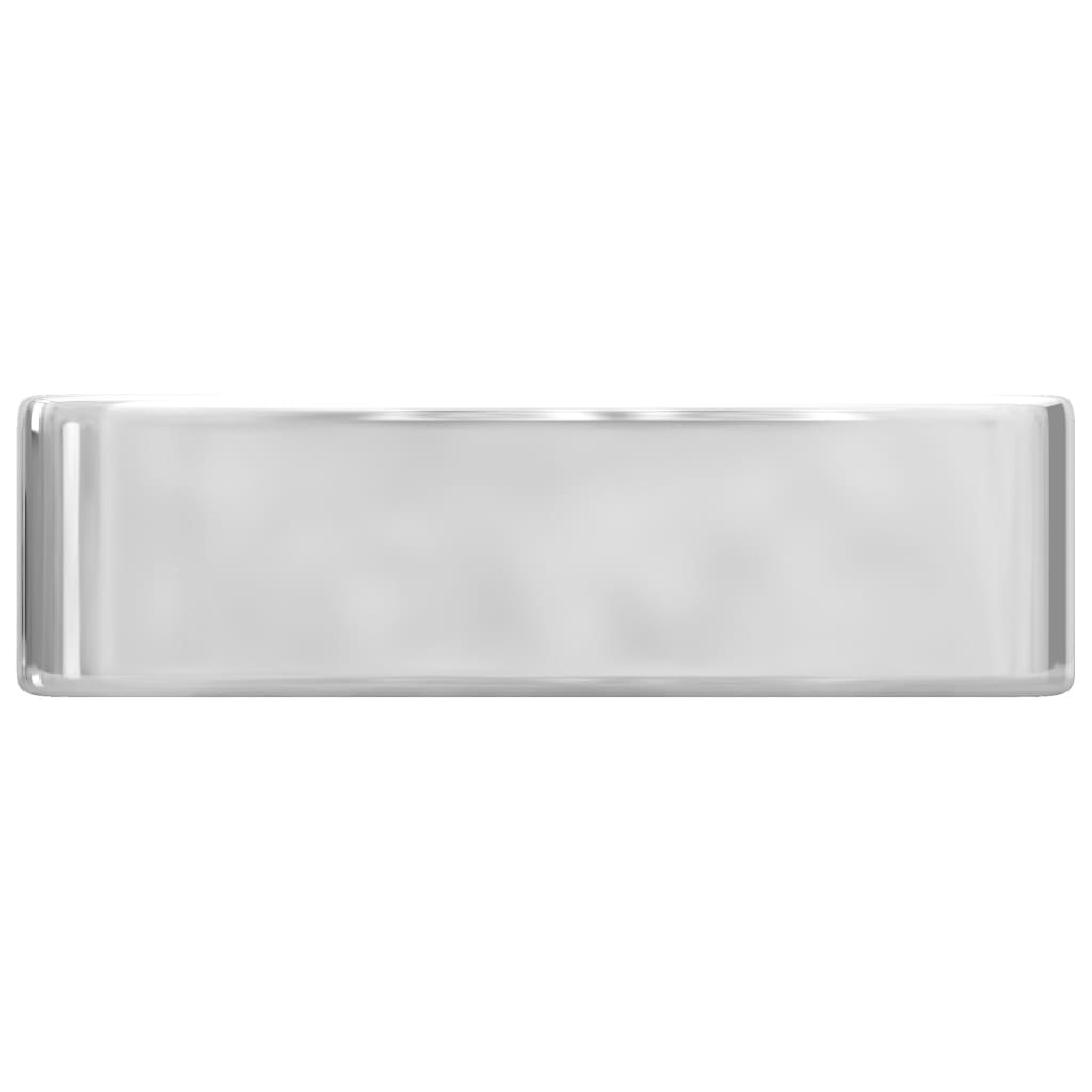 VIDAXL Washbasin z luknjo iz pipe 48x37x13,5 cm keramično srebrno obarvano