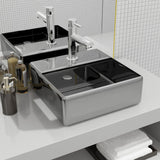 Vidaxl Washbasin z luknjo žerjava 38x30x11,5 cm keramično srebrno obarvano