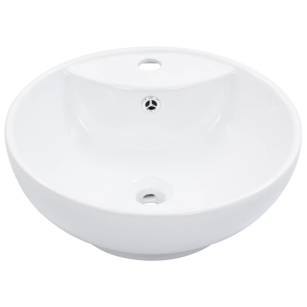 Vidaxl Washbasin con aterrizaje de 46.5x18 cm de cerámica blanca