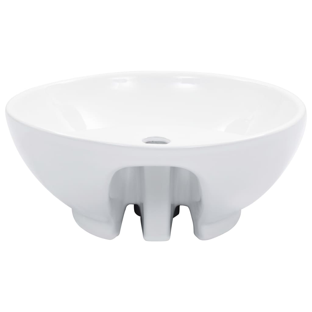 Vidaxl Washbasin con aterrizaje de 46.5x18 cm de cerámica blanca