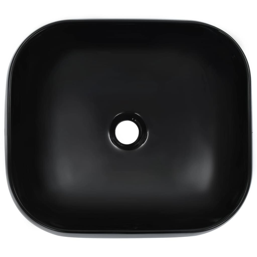 Vidaxl Washbasin 44.5x39.5x14,5 cm keramična črna